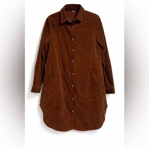 Brown Corduroy Long Sleeve Shirt